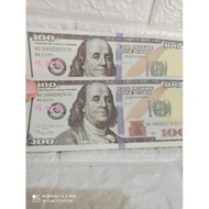 mainan uang dollar mirip asli isi 100 lembar