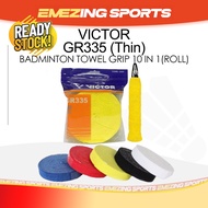 (100% ORIGINAL) Victor GR335 Badminton Towel Grip Thin (30mm x 10000mm) Roll - 100% Cotton - GR 335 