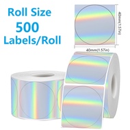 FOR Phomemo 241BT 246S D520 50mm LABEL Holographic Silver Laser diamond Gradient Thanks Card Sticker