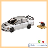 HJ64 1/64 Mitsubishi Lancer Evolution 8 MR GSR with Engine Display Model Cool Silver Metallic Finish