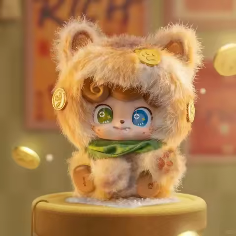 Genuine JOTOYS Q KID Good Fortune Series Vinyl Plush Blind Box Pendant Keychain Ornament Cute Tos Gi