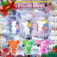 Kids Gift Prize DIY Fluid Bear Bearbrick Keychain Parent-Child Painting Interactive Bear Toys Christmas Children's Day Gifts