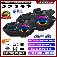 【COD】JZAQ A19S Bluetooth Helmet Intercom with 1000mAh Battery, BT5.4, IP67 Water Resistan Music