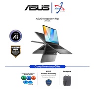 ASUS VIVOBOOK 14 FLIP TP3407S-ASG249WS 14" WUXGA OLED TOUCH LAPTOP ( U7-258V / 32GD5X / 512GB SSD/ W