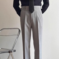 VENGOZ - Men's Formal Pants Classic Double Button Gurkha Pants Khaki