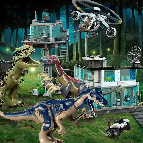 Third Party Compatible Sets Dinosaur World Park Series Building Blocks 76949 Giganotosaurus Allosaur