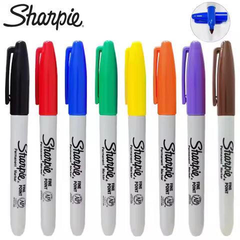 8 Pcs Sharpie Marker Pen Waterproof, Fade Proof, Quick-drying Red 1MM Laboratory Special Industrial 