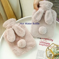 800ml Fur Hot Water Bottle Rabbit Hot Water Bag Winter Warm Leak-proof Warm Hand Soft Bot Water Bottle