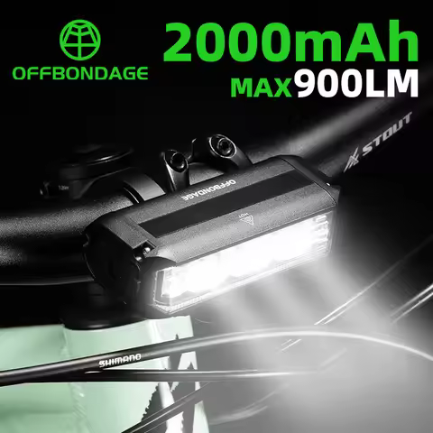 OFFBONDAGE Bicycle Light Front 2600Lumen Bike Light 8000mAh Waterproof Flashlight USB Charging MTB R