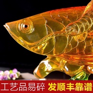Money Imitation Glass Golden Arowana Ornaments Decoration Crafts TV Cabinet Office Longteng Home Acc