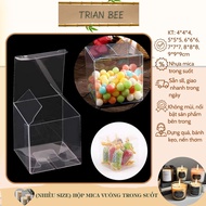 (Many sizes) Transparent, thin mica plastic box, used to store items inside, more luxurious and outs
