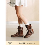 73hours Women's Shoes Motorcycle Track 2025 Winter New Style Retro German Training Motorcycle Style 