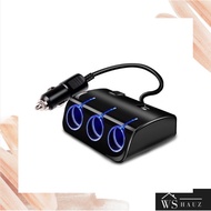 3-SOCKET CAR CHARGER + USB PORT