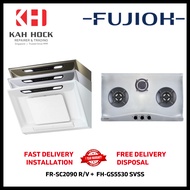 FUJIOH FR-SC2090 R/V 900MM INCLINED DESIGN COOKER HOOD + FH-GS5530 SVSS STAINLESS STEEL GAS HOB BUNDLE