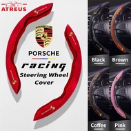 Porsche Car Steering Wheel Protective Cover Sport Steering Wheel Cover Anti Slip Sweat Absorption Fo