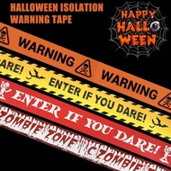 Halloween Orange Yellow Red Warning Tape Signs Halloween Window Prop Party Danger Warning Line Yard 