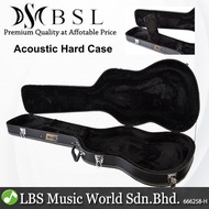 BSL Dreadnought Acoustic Guitar Hard Wood Case Hardcase - Black