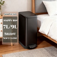 7L/9L stainless narrow trash bin can with pedal for bathroom garbage bin room nappy bin with cover