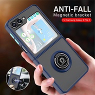 Matte Armor Case For Samsung Galaxy Z Flip6 Z Flip5 Z Flip4 Z Flip3 5G Magnetic Holder Stand Cover