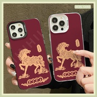 IPhone case bag Pair of Lucky Red Golden Horses, all lines 7/8/x/xs/11/12/13/14/15/16 plus/pro/proma