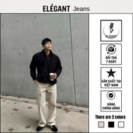 ELEGANT Men's KaKi Beige Wide Leg Jeans - Men's and Women's Khaki Beige Jeans with Big Size