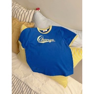 LENCLOTHING A2169-00 Women's T-Shirt - Ringer Change Blue Slim Short Sleeve T-Shirt