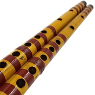 Traditional Indian Brown Handmade Bamboo Flute Wooden Bansuri Musical Instrument