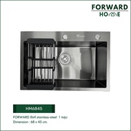 Forward ซิงค์ล้างจาน อ่างล้างจาน สแตนเลส เคลือบนาโนสีดำ ขนาด 68x45CM Kitchen sink stainless steelBla