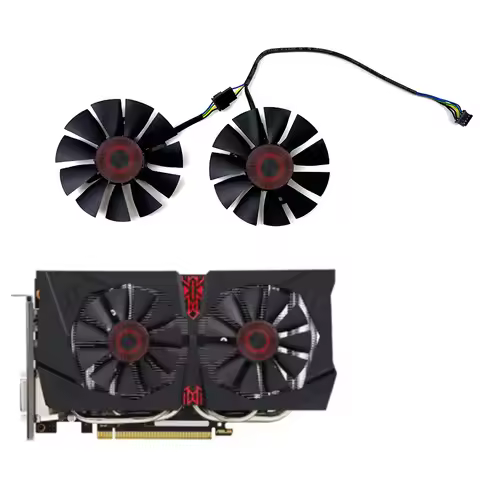 NEW 75MM 4pin FD7010H12S EX-GTX 1050Ti GPU Fan，For ASUS EX-GTX 1050、1050Ti、STRIX-GTX 1060、960、950、75