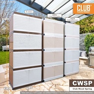 JUMBO Large Club Plastic Wardrobe CWSP 4 Layers Brown Club Plain 4 Tiers 2 Doors Shelves