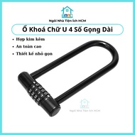 U-shaped Bicycle Digital Lock Plastic-Coated Hard Steel Lock 4-Digit Fork Lock Multi-Purpose Long Fr