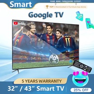 Google TV 32 42 inch 4K UHD Smart TV Dolby Audio WI-FI Youtube Netflix Google Play New Bezel-less, Murah Promo Televisi USB Movie HDMI &amp; FHD TV Android TV