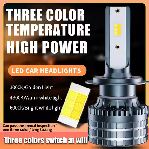 2X Led 3 Color H7 H4 H11 H8 H1 9005 9006 55W Led Car Headlight Bulbs for bmw e90 e30 f10 audi audi a