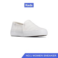 KEDS รองเท้าผ้าใบ แบบสวม รุ่น DOUBLE DECKER EYELET สีครีม ( WF67749 )