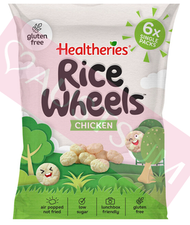 Healtheries 無麩質輪子形狀雞肉味米餅獨立包裝午餐盒零食 126g (6包X21g) (04319)(澳洲平行進口貨) 此日期前最佳: 2026年6月30日
