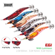 Kingdom EGI SHRIMPER Fishing Lure 55mm/70mm/80mm/92mm/110mm 5.3g/6.6g/10.5g/15g/20g/25g/30g Squid Lu