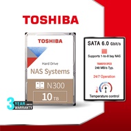 Toshiba Internal HDD NAS (10TB) TSB INT 3.5"10TB (N300)NAS 24x7 7200RPM 512MB Internal TSB-HDWG71A