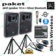 PAKET BETA 3 aktif  sepasang & Mixer & SKM Wireless original sound sys