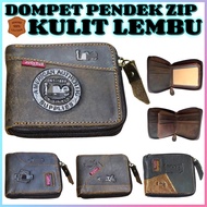 Dompet ZIP LELAKI KULIT LEMBU*Dompet pendek zip lelaki kulit lembu* original/geniune cow leather men