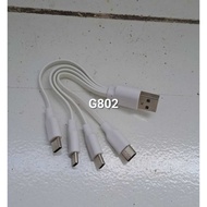 G802 USB DATA CABLE 4IN1 Branch TYPE C TYPE MULTI CABLE CAS CASAN QUICK FAST SPEED ORIGINAL FAST CHARGING HIGH SPEED TRANSMISSION Support FAST CHARGER Full Thick Fiber UNIVERSAL QUALCOM QUICK CHARGE FLASH MAXIMUM SPEED QUALLCOM CHARGER HP HANDPHONE ANDRO