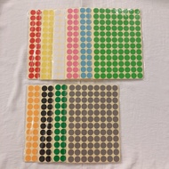 [SG Seller] 16mm Round Circular Sticker Labels (5 Sheets) - Colourful Dot Blank Stickers DIY Organiz