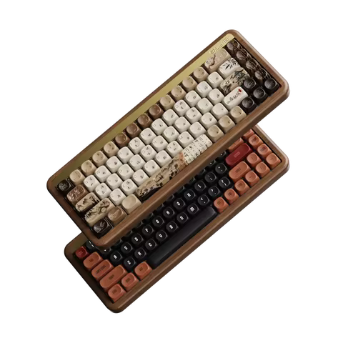 Akko MU01 Wooden Mechanical Keyboard 75% RGB Hot-swap BT 5.0/2.4G /Type-C for Gamer Typist Poetry Th