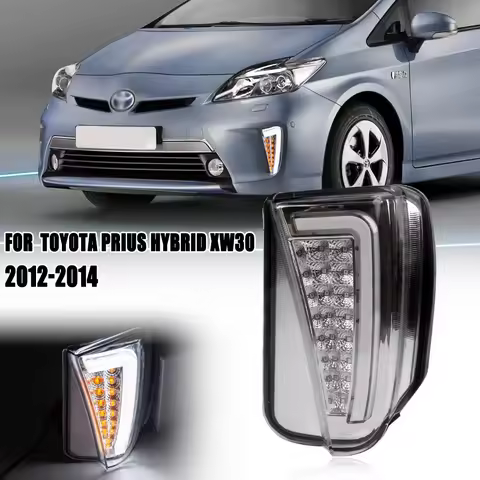 1Set LED Front Bumper Fog Lamp DRL Daytime Running Lights Yellow Turn Signals light For Toyota Prius
