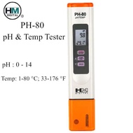 HM เครื่องวัด PH-80แบบ2 In 1เครื่องตรวจจับค่า PH ตัวทดสอบคุณภาพดิจิตอล ATC ปากกาตรวจสอบน้ำสำหรับเครื