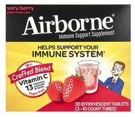 Airborne 1000mg Vitamin C with Zinc Effervescent Tablets Immune Support Supplement with Powerful Ant