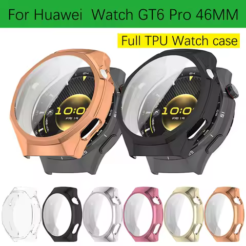 Full Silicone Case For Huawei Watch GT6 Pro 46mm Smartwatch TPU Transparent Protective Case Shell Fr