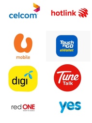 Duit Now | Reload Pin | Prepaid SOFT PIN | Topup Reload Pin | Umobile | Maxis | Digi | Tunetalk | Celcome | Yes |