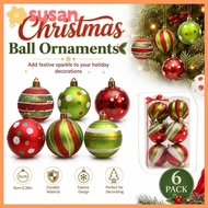 SUSANSU Christmas Ball Ornaments, Colorful 6cm Christmas Baubles,  Plastic Christmas Tree Hanging Ba