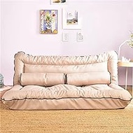 Folding Sofa Mattress,Adjustable Floor Sofa Couch with 2 Pillows, Multi-Functional 6-Position Foldable Lazy Sofa Sleeper Bed,for Guests,Living Room And Bedroom,Reading Gaming,Beige interesting