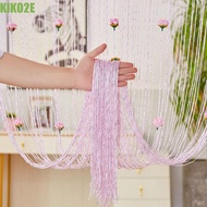 KIKO2E Door Curtain, 1*2M Room Divider Rose Flower String Curtain, Elegant Solid Color Shiny Tassel 